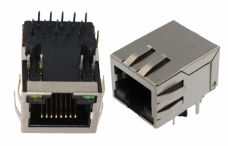 RJ45 Connector with Transformer,Shielded, THT, 1G Mbps, LED