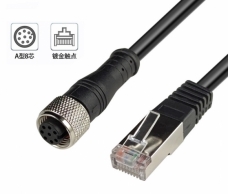 Ethernet cable RJ45 to industrial camera cable with shielded 4-pin connecting wire