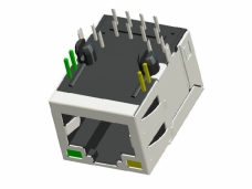  RJ45 connector, 90 degree, 1000M with LED / with PoE industrial grade