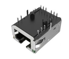 Single port RJ45 socket with gigabit transformer, equipped with POE, H=11.5mm