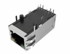 RJ45 Connector, 10G, TAB-UP; L = 33.0 mm; With LED，with PoE