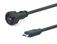 防水USB3.1 Type C plastic Panel Jack Lock to Type C Plug Cable Waterproof-2