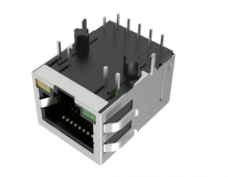 RJ45连接器,千兆变压器,带灯带弹，90度