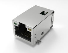 千兆RJ45连接器，单口SMT贴片，带灯无弹