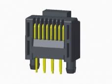 RJ45水晶头插板式DIP，H=10MM.插件8P8C，水晶头HULYN品牌