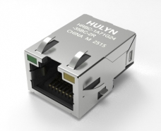 千兆沉板RJ45网口，体积小，带灯千兆变压器,RJ45连接器国产HULYN 