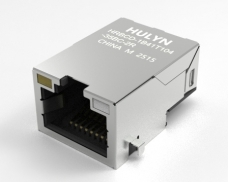 10G连接器RJ45，体积小，沉板RJ45，带灯万兆变压器RJ45，HULYN品牌